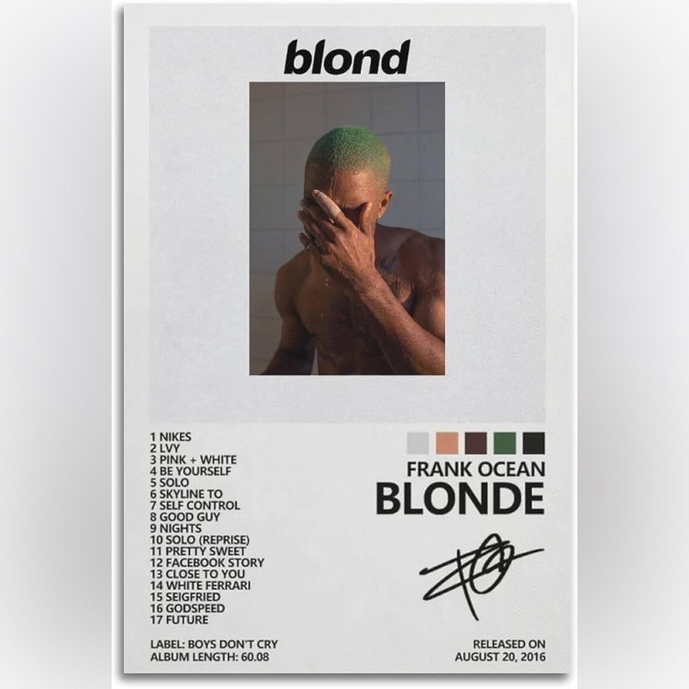 Frank Ocean - Blonde Album Cover Poster